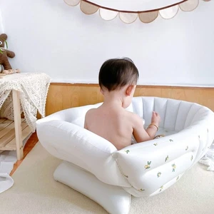 (Olive Blossom)Inflatable Baby Bathtub Portable Travel Non Slip Bath Tub - Picture 1 of 12