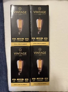 ST64 LED Filament Globe ES 240V 6W Clear Glass 2200K - Picture 1 of 3