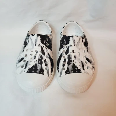 Native Jefferson Boys Navy & White Tie Dye Marble Slip On Shoes Size C6 - Image 1 of 4