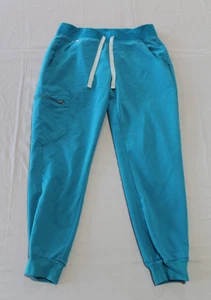 Figs Technical Collection Jogger Scrub Pants Womens Small Blue Tapered Leg - Picture 1 of 6