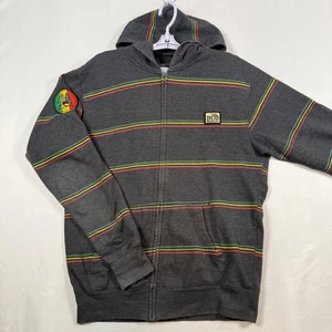 Bob Marley Rasta Stripe Full Zip Hoodie Sweatshirt Mens XL Catch A Fire - Picture 1 of 10