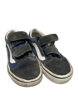 Vans Niños Old Skool Azul Marino y Gris Zapatos Juveniles Talla 11.5 Con Correas de Gancho y Lazo y Foto 1 de 4
