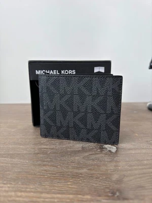Michael Kors Men’s Wallet Boxed Jet Set Range Black Slim Billfold Leather Rare - Image 1 of 4