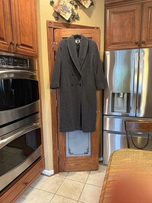 VINTAGE 100% Wool Full Length Gray Coat Made In The USA By Kristen Blake - Image 1 of 4