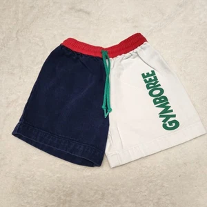 Vintage Gymboree Kids Shorts Size Small Spell Out Colorblock 90s Y2k Blue White - Picture 1 of 9