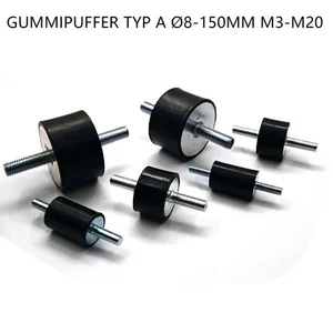 Gummipuffer Typ A M3-M20 in Hart, Mittel oder Weich Gummi-Metall-Puffer Ø8-150mm - Picture 1 of 104