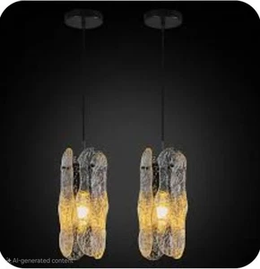 2x Modern 1 Light Pendant Chandelier Model JP-443-1 Indoor Lighting BLACK - Picture 1 of 6