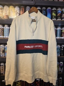 Parlez Mens Large 1/4 Quarter Zip Sweatshirt Organic Cotton - Picture 1 of 10