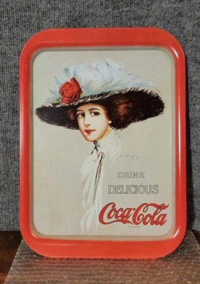 ​VINTAGE Coca-Cola Tray 1909 Hamilton King Girl 1971 Reproduction Advertising  - Image 1 of 4