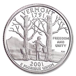2001-S VERMONT  STATE  PROOF QUARTER - Picture 1 of 1