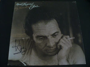 Merle Haggard firmato autografo vinile record My Farewell To Elvis LP copertina + prova - Foto 1 di 3