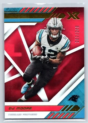2020 Panini XR DJ Moore Carolina Panthers #42 Red PARALLEL #'d/249 - Image 1 of 2