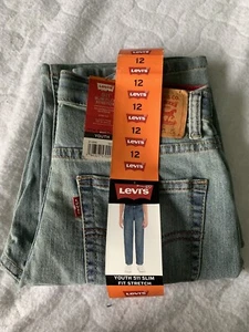 *NWT*Levis 511 Slim Flex Stretch Blue Jeans Waistband Adjustable Youth Size 12 - Picture 1 of 2