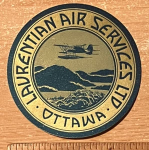 Vintage 30er Jahre Laurentian Air Services Airline Gepäck Etikett - Bild 1 von 1