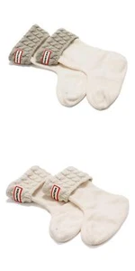 Hunter Boy's Girl's Unisex Kids 6 Stitch Cable Knitted Cuff Boot Socks - Picture 1 of 12