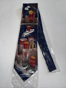 McDonalds manager's necktie - logos and food - 1994 vintage NEW Old Stock - Picture 1 of 4