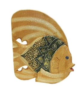 Deko Fisch Holzfisch Dekofische Kunstfisch Holz Fische Korallenfisch Fischdeko b - Bild 1 von 5