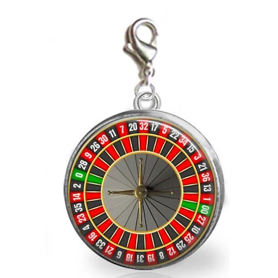 Rueda de ruleta clip en pulsera encanto monedero encanto casino juego hecho a mano regalo Foto 1 de 2