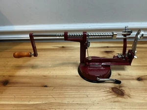 Cuisinart Red Iron Metal Apple/Fruit Peeler Machine w/ Suction Cup Base Kitchen - Picture 1 of 6