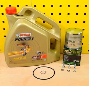 Oelwechselset per BMW K75 K100 K1100 K1200 Olio Filtro Olio Castrol Power1 20w50 - Foto 1 di 1