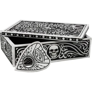 Schmuckdose Ouija Spirit Board mit Planchette mit Totenkopf - Picture 1 of 6