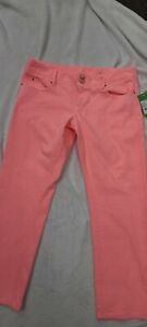 Lilly Pulitzer neon pink jeans NWT size 12 Worth straight jeans $148 NWT 