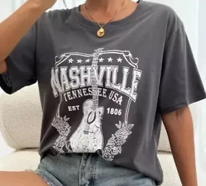 Nashville Music City T Shirt Grey, Medium - Picture 1 of 5