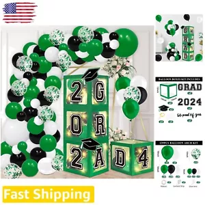 2024 Graduation Decorations Set - Green Boxes, Balloon Arch Kit, Light Strings - Picture 1 of 8