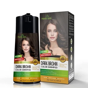 400 ML NATURAL INSTANT HAIR DYE FOR GRAY HAIR - DARK BROWN PPD FREE HAIR DYE - Foto 1 di 8