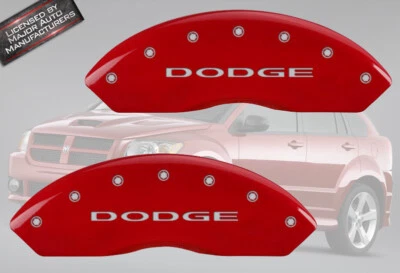 Juego de 2 cubiertas de pinza de disco de freno MGP rojas delanteras calibre "Dodge" 2007-2012 Foto 1 de 4