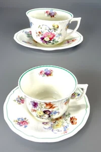 (2) HTF VTG Royal Doulton Floral pattern tea cup/saucer set, England V877 - Picture 1 of 11