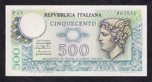Italien 500 Lire 1976 Merkur FDS UNC - Bild 1 von 1