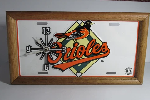 Baltimore Orioles Wood-Framed Aluminum Clock MLB Baseball Sports Memorabilia Cover