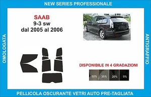 pellicole oscuranti vetri saab 9-3 sw dal 2005-2006 kit completo - Imagen 1 de 1
