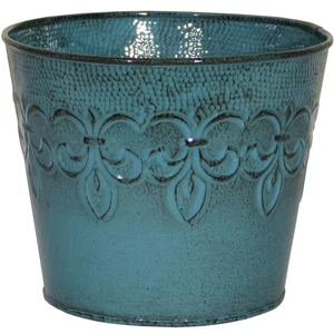 Robert Allen MPT01890 Fluer De Lis Series Metal Planter Flower Pot, 6", Color - Picture 1 of 1