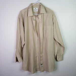 Van Heusen Long Sleeve Regular Fit Dress Shirt Mens Size 81cm Beige - Picture 1 of 7