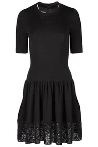 LOUIS VUITTON BLACK 2013 SEQUIN AND WOOL MINI DRESS MEDIUM - Picture 1 of 4