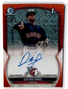 2023 Bowman Chrome 1st Bowman Orange Shimmer Refractor Auto Dayan Frias Auto - Picture 1 of 2