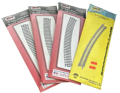 5 NEW SEALED PACKAGES OF ATLAS 833 HO NICKEL SILVER 18" RADIUS 6 PIECE-FREE SHIP - Image 1 of 4