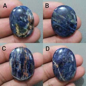 100% Natural Blue Sodalite Oval Shape Cabochon Loose Gemstone For Making Jewelry - Picture 1 of 13