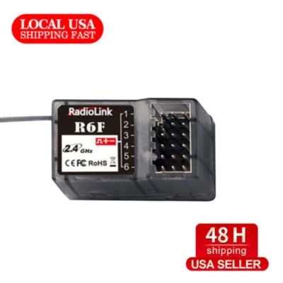 US RadioLink 2.4Ghz 6CH R6F Receiver for RC6GS RC4GS RC3S RC4G T8FB Transmitter - Image 1 of 4
