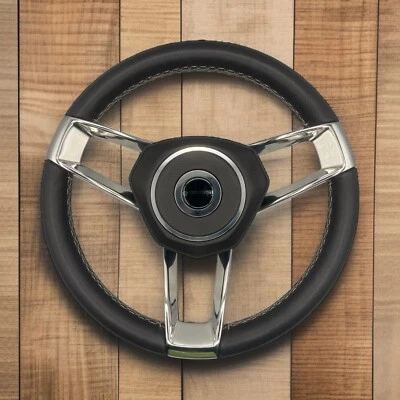 Nuevo volante barco Gussi Italia radios de acero inoxidable pulido buje con llave Foto 1 de 4