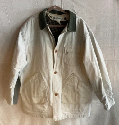 Abrigo LL Bean Barn Chore Chaqueta Para Hombre XL Botón en Forro Pana Ribete Foto 1 de 4