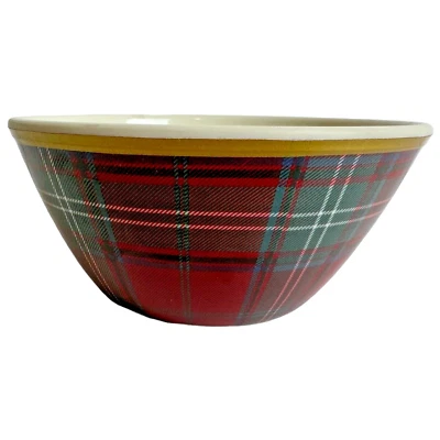 Williams Sonoma Tartán Borde Dorado Plástico Sopa Cereal Preparación NIÑOS 5,5 Días Foto 1 de 4