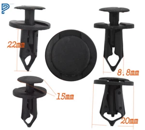 100pcs 8mm Car Hole Nylon Plastic Rivets Fastener Fender Bumper Push Pin Clips - Picture 1 of 15