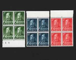 OPC 1959 Norwegen König Olav 4er Blöcke Sc#370-2 postfrisch 33356 - Bild 1 von 1