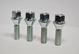 4 X M12 X 1.25, Filetage De 30Mm, Boulons De Roue Coniques (Argent) - Bild 1 von 2