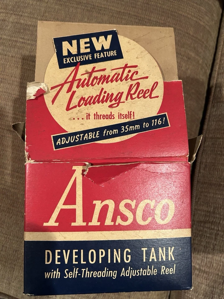 Tanque de desarrollo de película Ansco con carrete ajustable auto roscado C-9331  Foto 1 de 3