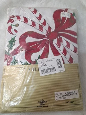 Vtg Santa's Workshop W C Designs 100% Cotton Tablecloth 60x84 - Image 1 of 4