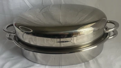 Lifetime Stainless Steel T304 Roaster With Lid 18X13" - Image 1 of 4